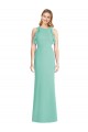Soft Chiffon Open Back Long Jewel Neck Mermaid Bridesmaid Dress Plymouth