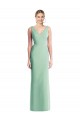 Soft Chiffon Tie Back Long V-Neck Trumpet Bridesmaid Dress Plymouth