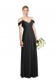 Soft Chiffon Long Spaghetti Straps Black A-Line Semi Formal Evening Dress / Bridesmaid Dress Plymouth