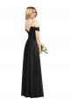 Soft Chiffon Long Spaghetti Straps Black A-Line Semi Formal Evening Dress / Bridesmaid Dress Plymouth