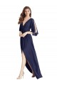 Soft Chiffon Tie Back Long V-Neck Trumpet Semi Formal Evening Dress / Bridesmaid Dress Plymouth
