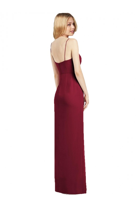 Soft Chiffon Long Spaghetti Straps Trumpet Formal Dress / Bridesmaid Dress Plymouth