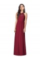 Soft Chiffon Long Halter Neck Burgundy Trumpet Bridesmaid Dress Plymouth