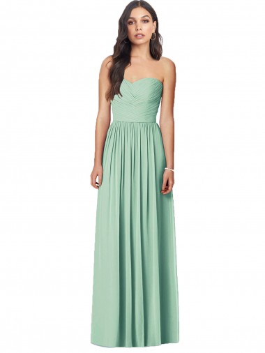 Soft Chiffon Long Sweetheart Mint Green Trumpet Bridesmaid Dress Plymouth
