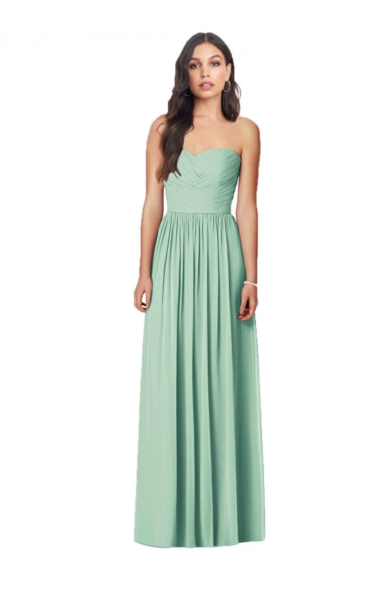 Soft Chiffon Long Sweetheart Mint Green Trumpet Bridesmaid Dress Plymouth