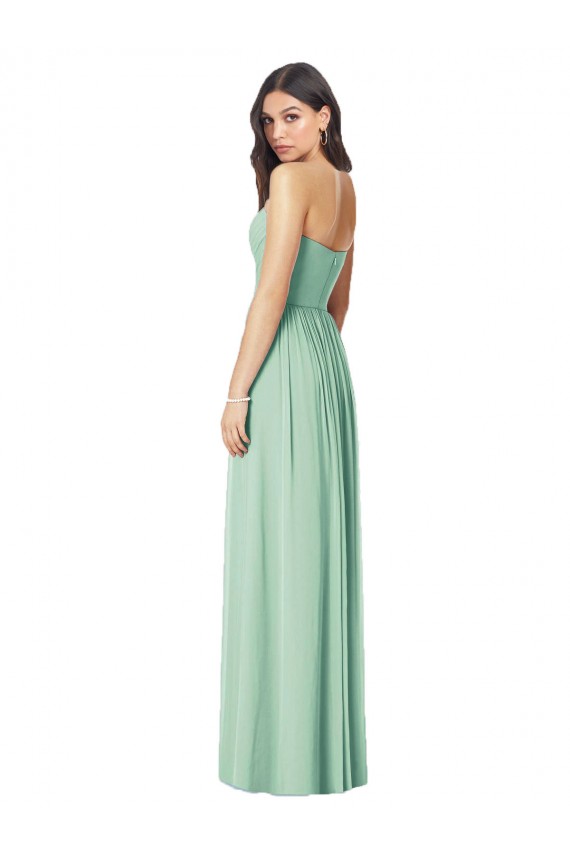 Soft Chiffon Long Sweetheart Mint Green Trumpet Bridesmaid Dress Plymouth