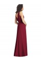 Chiffon V-Back Long V-Neck Hunter A-Line Wedding Party Dress Plymouth