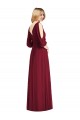 Soft Chiffon V-Back Long V-Neck Trumpet Formal Dress / Bridesmaid Dress Plymouth