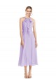 Soft Chiffon V-Back Tea length Halter Neck A-Line Prom Dress / Bridesmaid Dress Plymouth