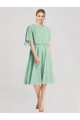 Soft Chiffon Open Back Knee Length A-Line Bridesmaid Dress Plymouth
