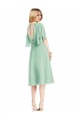 Soft Chiffon Open Back Knee Length A-Line Bridesmaid Dress Plymouth