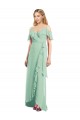Soft Chiffon Long Spaghetti Straps Trumpet High Low Bridesmaid Dress Plymouth