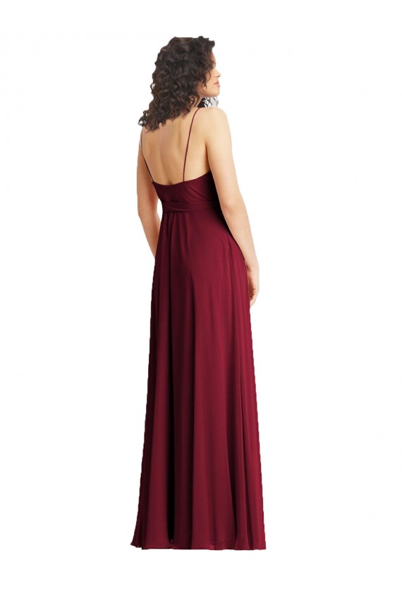 Soft Chiffon Long Spaghetti Straps Trumpet Formal Evening Gown / Bridesmaid Dress Plymouth
