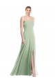 Soft Chiffon Low Back Long Spaghetti Straps Trumpet Formal Evening Gown / Bridesmaid Dress Plymouth