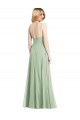 Soft Chiffon Low Back Long Spaghetti Straps Trumpet Formal Evening Gown / Bridesmaid Dress Plymouth