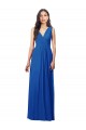 Soft Chiffon V-Back Long V-Neck Royal Blue A-Line Semi Formal Evening Dress / Bridesmaid Dress Plymouth