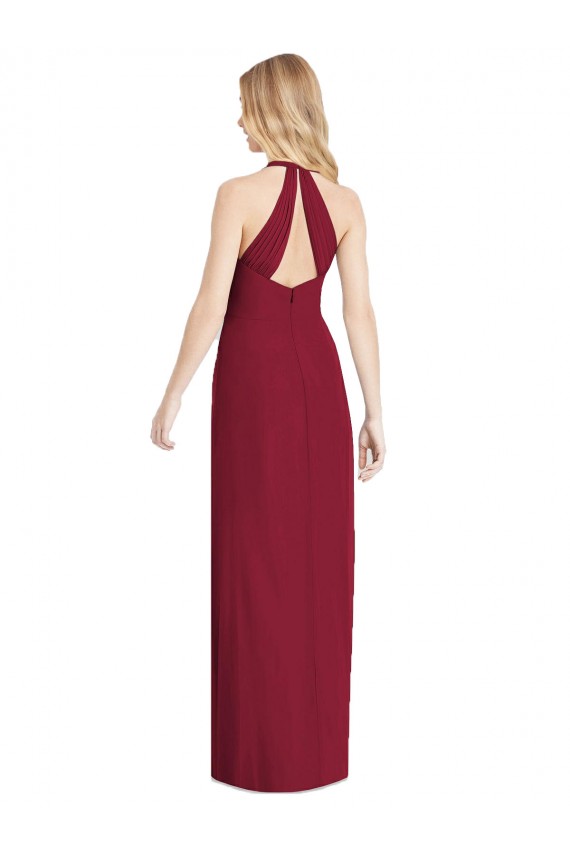 Soft Chiffon Long Halter Neck Trumpet Formal Evening Gown / Bridesmaid Dress Plymouth