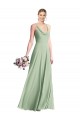 Chiffon V-Back Long Spaghetti Straps A-Line Bridesmaid Dress / Evening Dress Plymouth