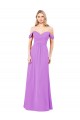 Soft Chiffon Long Off the Shoulder Violet A-Line Bridesmaid Dress Plymouth