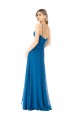 Soft Chiffon Long Spaghetti Straps Peacock Blue A-Line Bridesmaid Dress Plymouth
