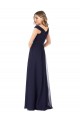 Soft Chiffon Long Off the Shoulder Dark Navy A-Line Evening Dress / Bridesmaid Dress Plymouth