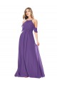 Soft Chiffon Long Off the Shoulder Plum Purple A-Line Bridesmaid Dress Plymouth
