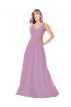 Soft Chiffon Long V-Neck A-Line Bridal Party Dress Plymouth