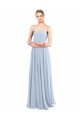 Soft Chiffon Low Back Long Spaghetti Straps Light Sky Blue A-Line Bridesmaid Dress Plymouth