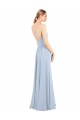 Soft Chiffon Low Back Long Spaghetti Straps Light Sky Blue A-Line Bridesmaid Dress Plymouth