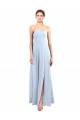 Soft Chiffon Long Strapless Light Sky Blue A-Line Bridesmaid Dress Plymouth