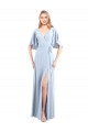 Chiffon V-Back Long V-Neck Light Sky Blue A-Line Bridesmaid Dress / Evening Dress Plymouth