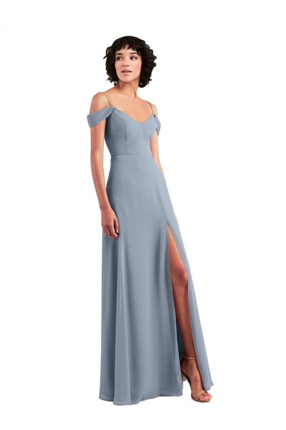 Chiffon Long Off the Shoulder A-Line Formal Dress / Bridesmaid Dress Plymouth