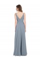 Chiffon V-Back Long V-Neck A-Line Bridesmaid Dress / Evening Gowns Plymouth