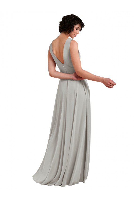 Soft Chiffon Long V-Neck A-Line Bridesmaid Dresses Plymouth