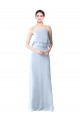 Soft Chiffon Long Halter Neck A-Line Bridesmaid Dresses Plymouth