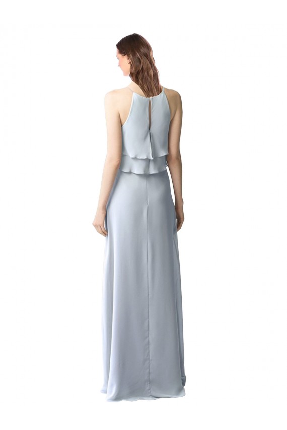 Soft Chiffon Long Halter Neck A-Line Bridesmaid Dresses Plymouth