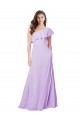 Soft Chiffon Long One Shoulder Lilac A-Line Bridesmaid Dress Plymouth