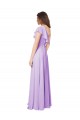 Soft Chiffon Long One Shoulder Lilac A-Line Bridesmaid Dress Plymouth
