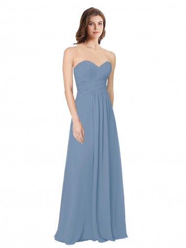Chiffon Low Back Long Sweetheart A-Line Bridesmaid Dress / Evening Gowns Plymouth
