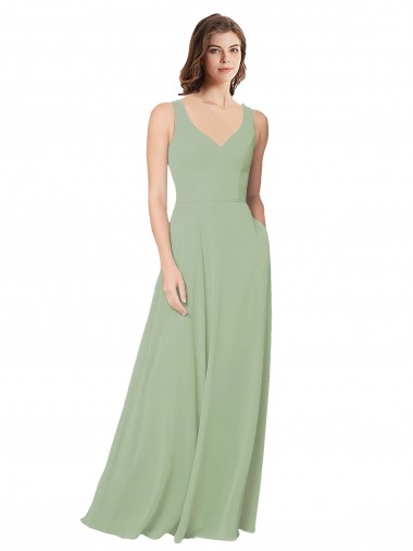 Soft Chiffon Open Back Long Sweetheart A-Line Formal Dress / Bridesmaid Dress Plymouth