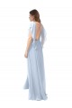 Soft Chiffon Open Back Long V-Neck A-Line Bridesmaid Dress / Formal Dress Plymouth