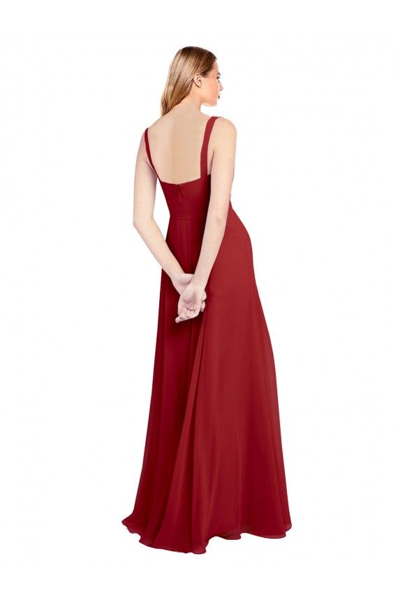 Soft Chiffon Long Sweetheart Red A-Line Bridesmaid Dress Plymouth