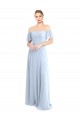Soft Chiffon V-Back Long Off the Shoulder A-Line Formal Dress / Bridesmaid Dress Plymouth