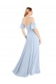 Soft Chiffon V-Back Long Off the Shoulder A-Line Formal Dress / Bridesmaid Dress Plymouth