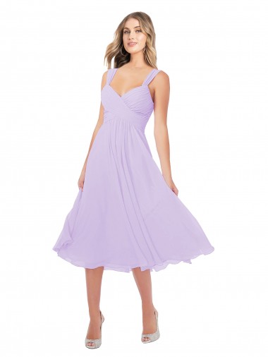 Soft Chiffon Midi Length Sweetheart A-Line High Low Bridesmaid Dress Plymouth