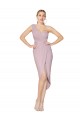 Soft Chiffon V-Back Cocktail Length One Shoulder Mermaid High Low Evening Gown / Prom Dress / Bridesmaid Dress Plymouth