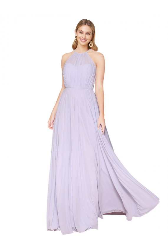 Soft Chiffon Long Halter Neck A-Line Formal Evening Gown / Prom Dress / Bridesmaid Dress Plymouth
