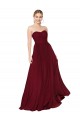 Soft Chiffon Sleeveless Sweetheart Burgundy A-Line Formal Evening Gown / Prom Dress / Bridesmaid Dress Plymouth