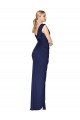 Soft Chiffon V-Back Long V-Neck Dark Navy Mermaid Formal Evening Gown / Prom Dress / Bridesmaid Dress Plymouth