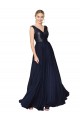 Soft Chiffon & Sequin V-Back Long V-Neck A-Line Semi Formal Evening Gown / Prom Dress / Bridesmaid Dress Plymouth